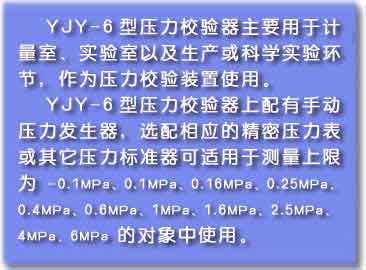 YJY-6压力校验器