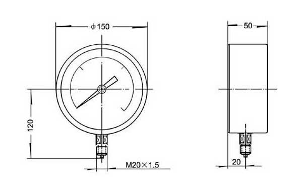 精密压力表尺寸